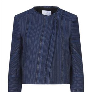 Sandro Blue Suit Jacket with Metallic Weaving Sz.36